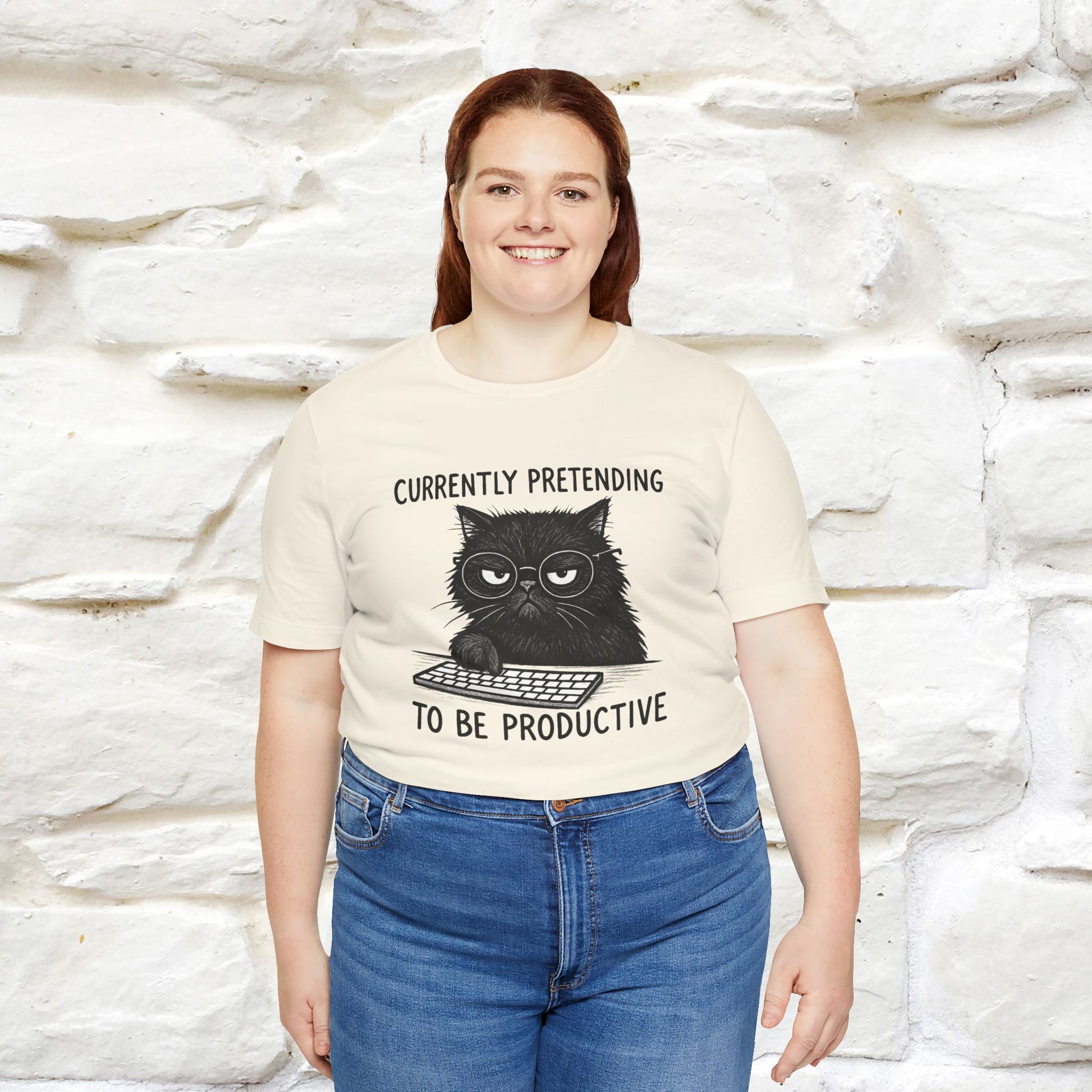 "Currently Pretending To Be Productive" |Cat T-Shirt | Nunu&Miao Studio - Nunu&Miao Studio