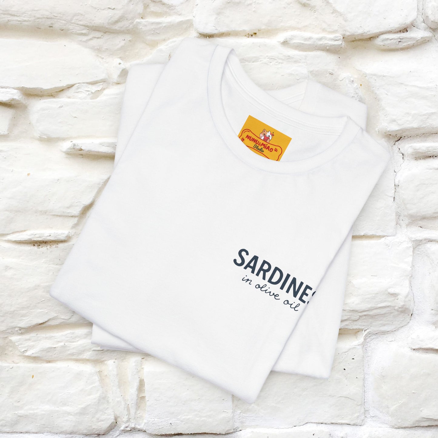"Sardines In Olive Oil" Cute T-shirt | Front & Back Design|Nunu&Miao Studio - Nunu&Miao Studio