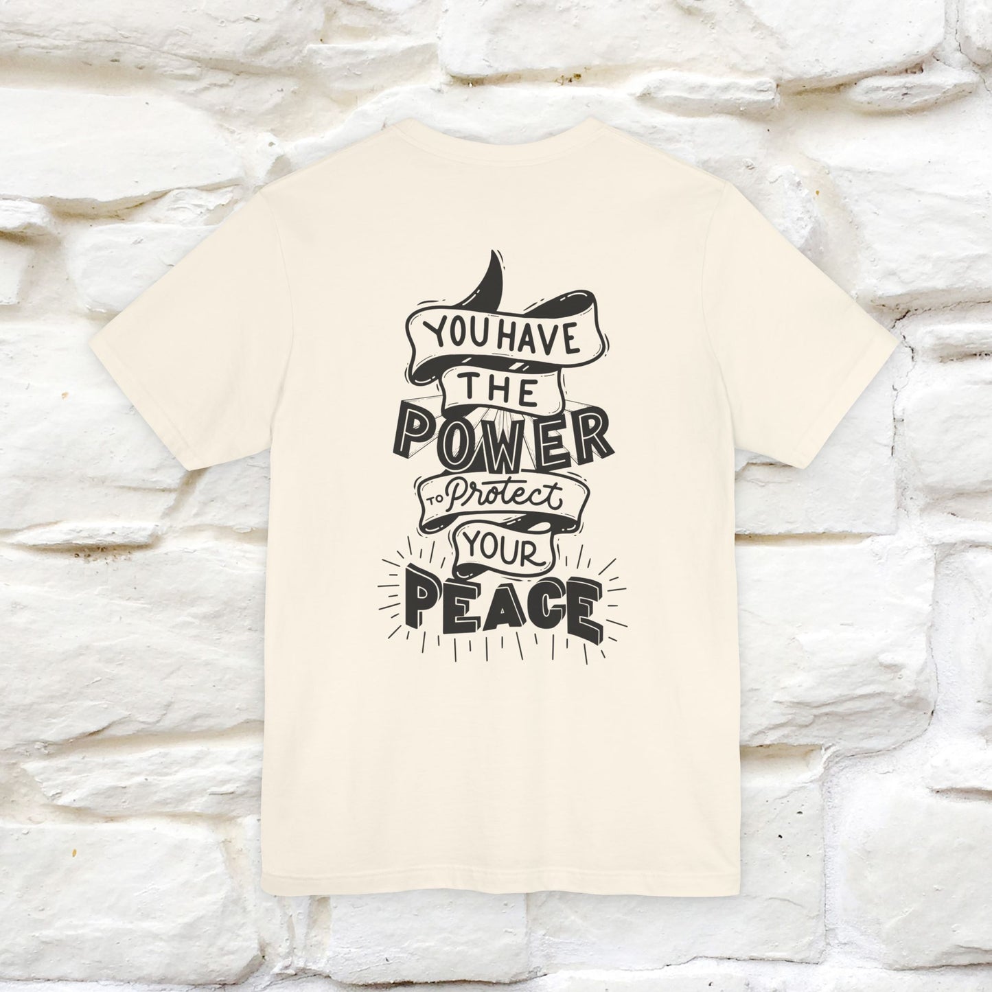 "You Have the Power to Protect Your Peace" Cat T-Shirt| Front & Back Design | Nunu&Miao Studio - Nunu&Miao Studio