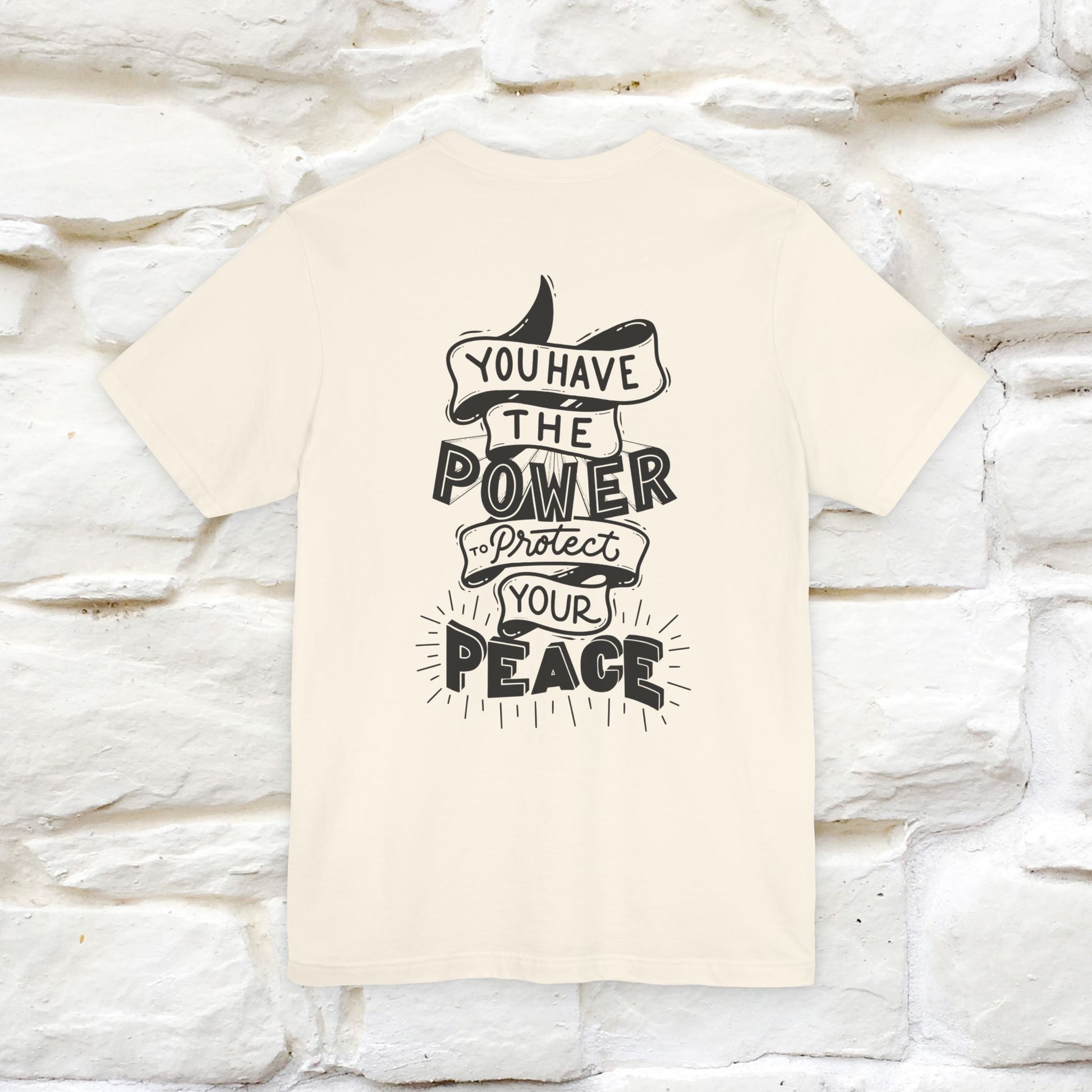 "You Have the Power to Protect Your Peace" Cat T-Shirt| Front & Back Design | Nunu&Miao Studio - Nunu&Miao Studio