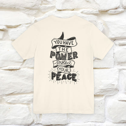 "You Have the Power to Protect Your Peace" Cat T-Shirt| Front & Back Design | Nunu&Miao Studio - Nunu&Miao Studio