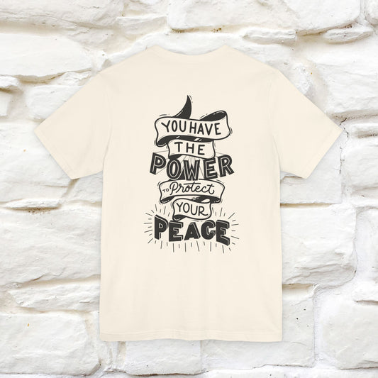 "You Have the Power to Protect Your Peace" Cat T-Shirt| Front & Back Design | Nunu&Miao Studio - Nunu&Miao Studio