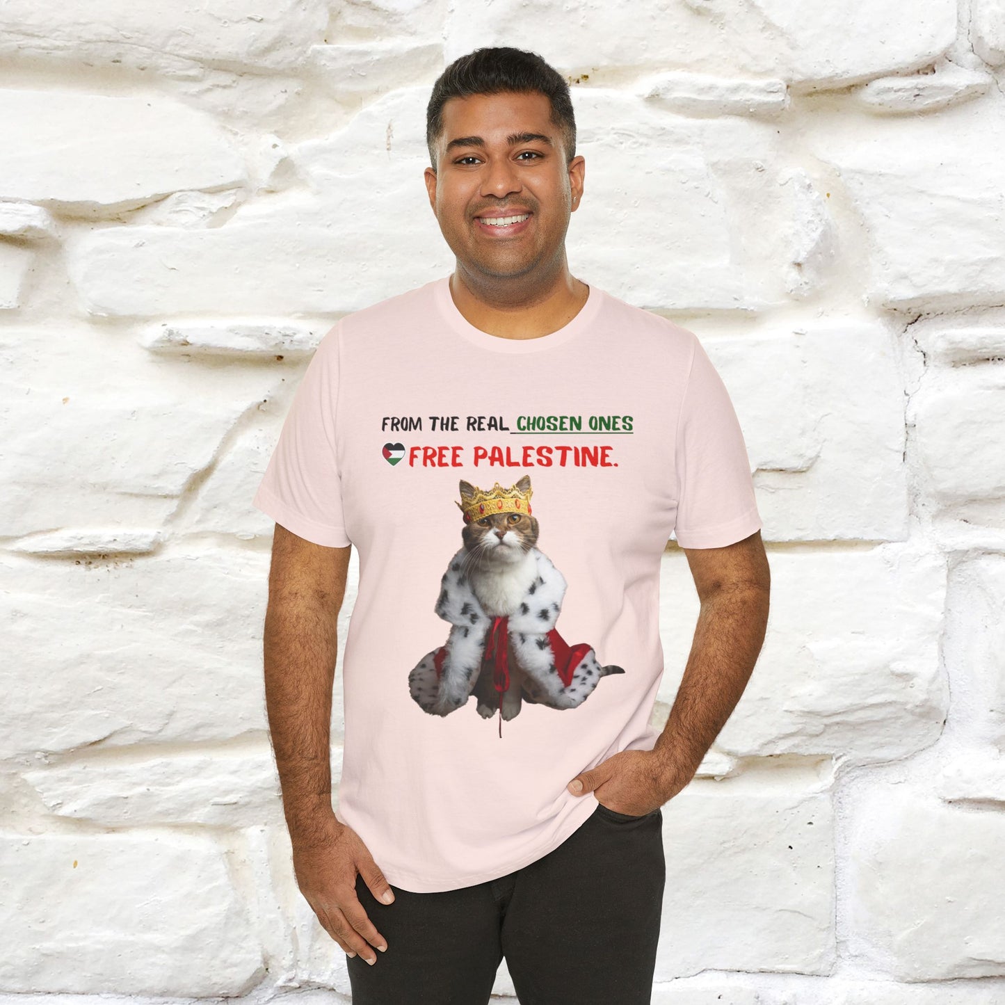 "From the real chosen ones  Free Palestine." Cat T-shirt |Nunu&Miao Studio - Nunu&Miao Studio
