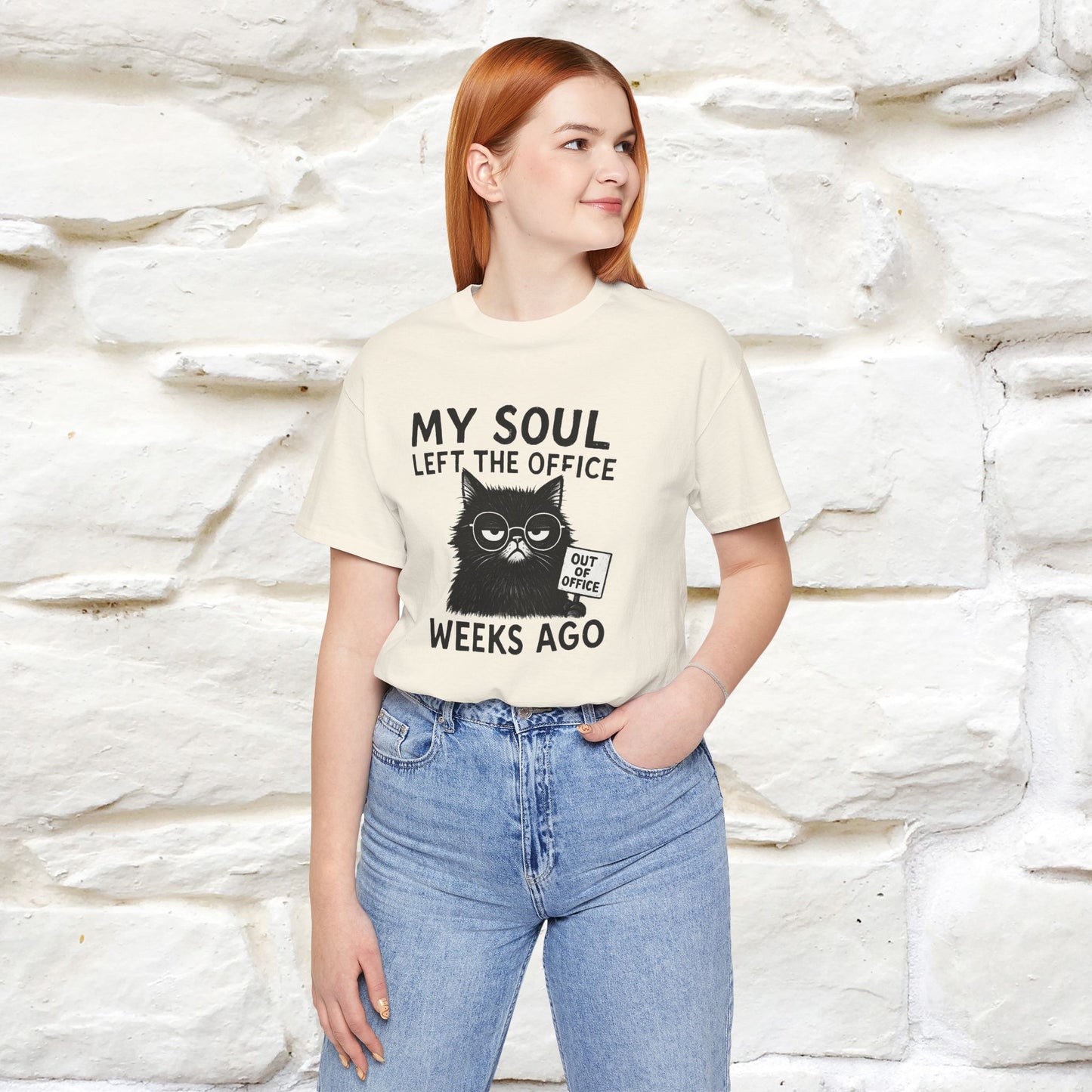 "My Soul Left The Office..." |Funny Cat T-Shirt | Nunu&Miao Studio - Nunu&Miao Studio