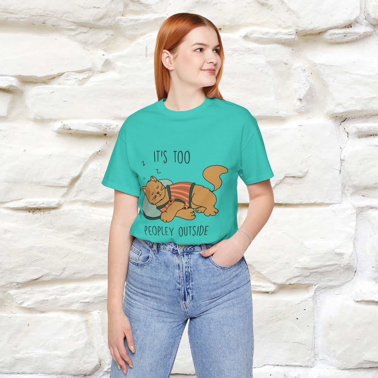 ''It’s Too Peopley Outside'' | Funny Cat T-Shirt | Nunu&Miao Studio - Nunu&Miao Studio