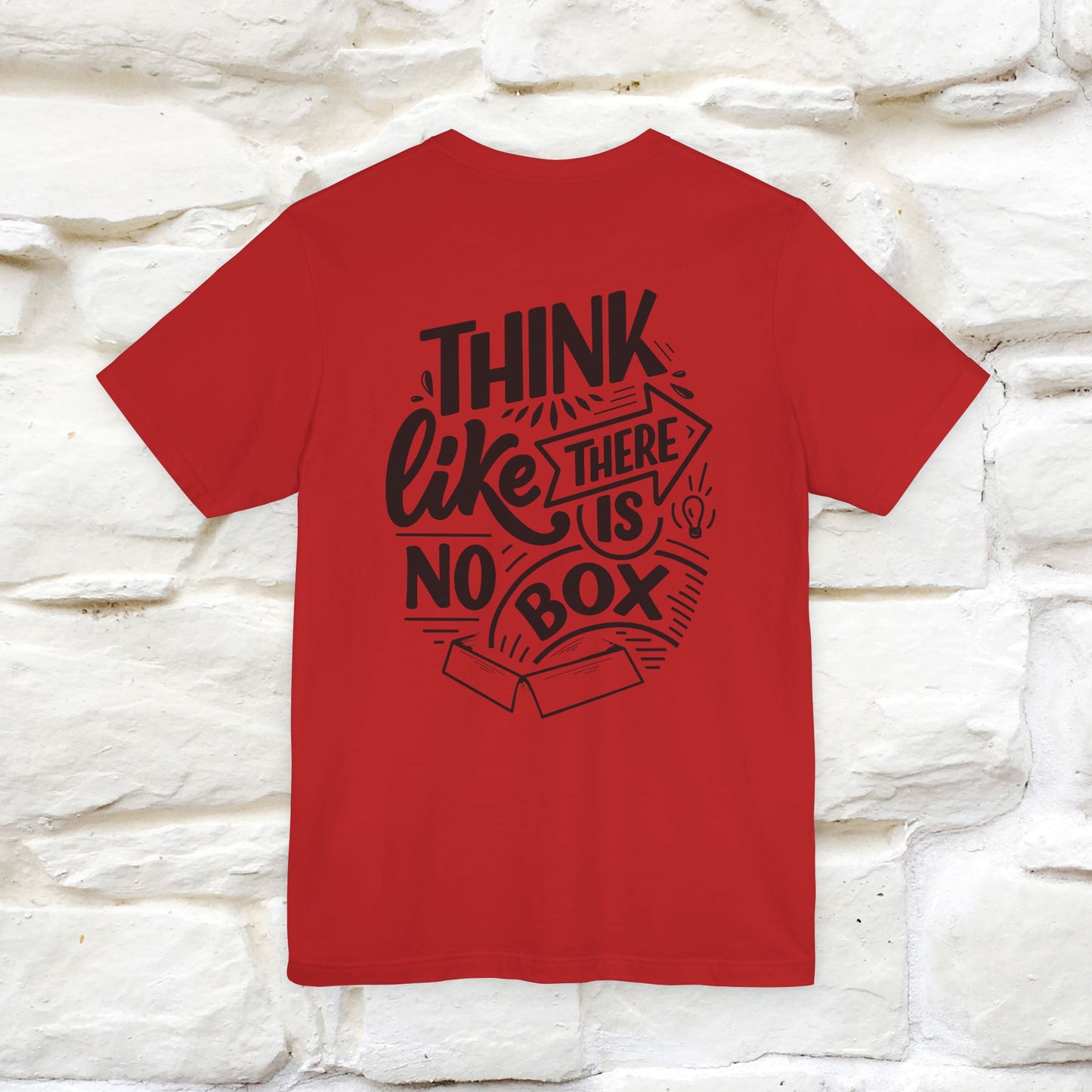 "Think Like There Is No Box" Cat T-Shirt| Front & Back Design | Nunu&Miao Studio - Nunu&Miao Studio