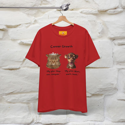 "Career Growth: Cat vs. Dog" | Cat T-Shirt | Nunu&Miao Studio - Nunu&Miao Studio