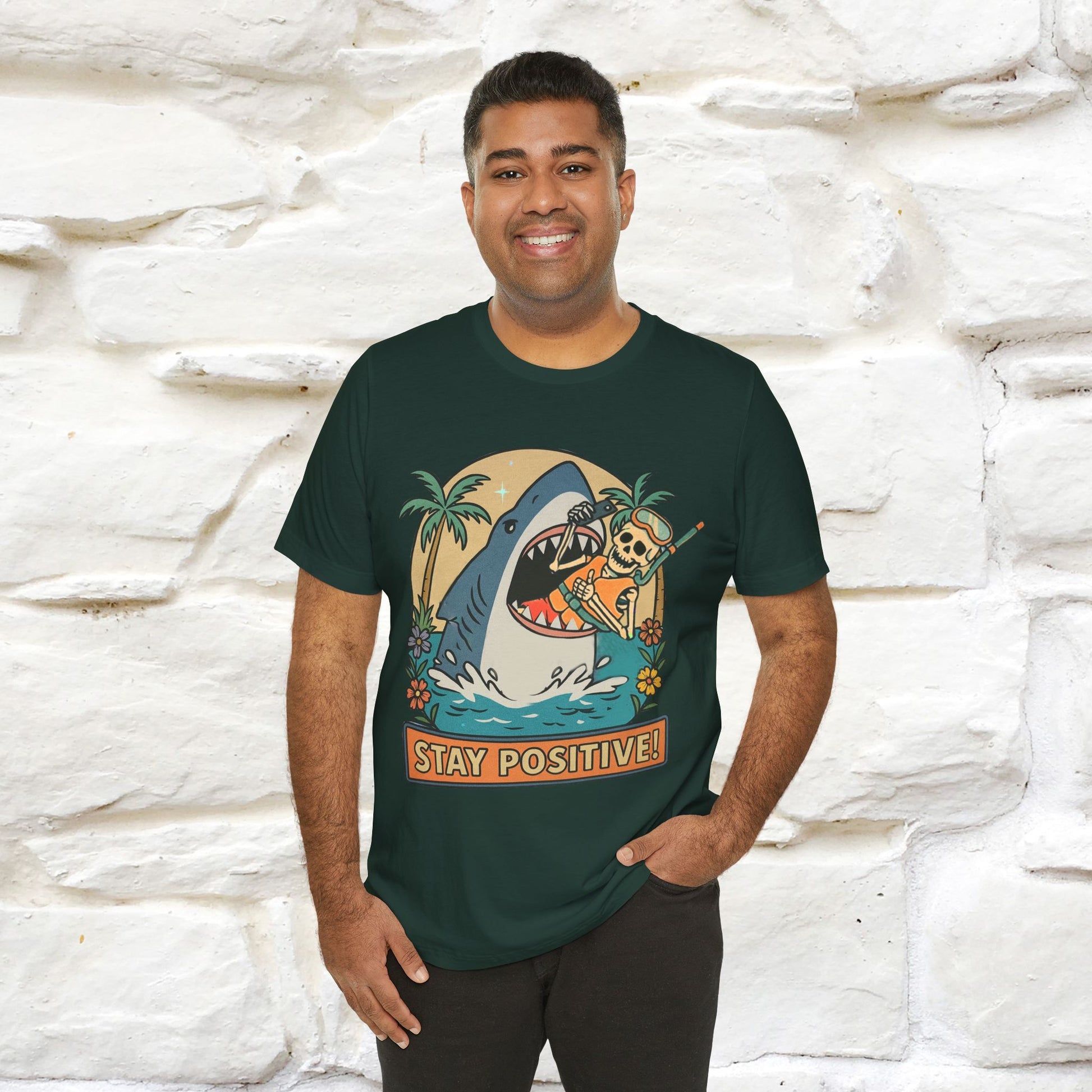 "Stay Positive" Funny T-shirt |Nunu&Miao Studio - Nunu&Miao Studio