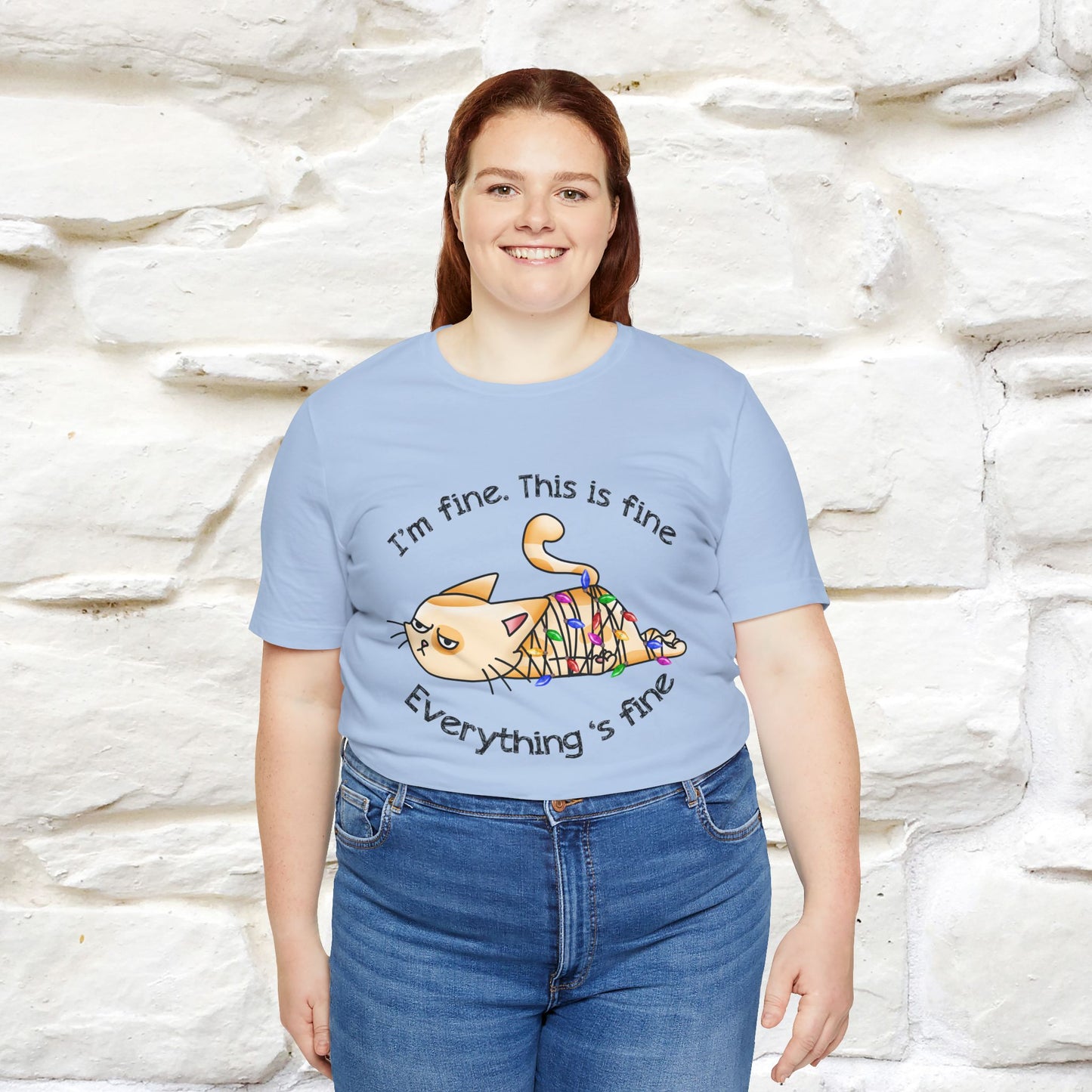 "This Is Fine" |Funny Cat T-Shirt | Nunu&Miao Studio