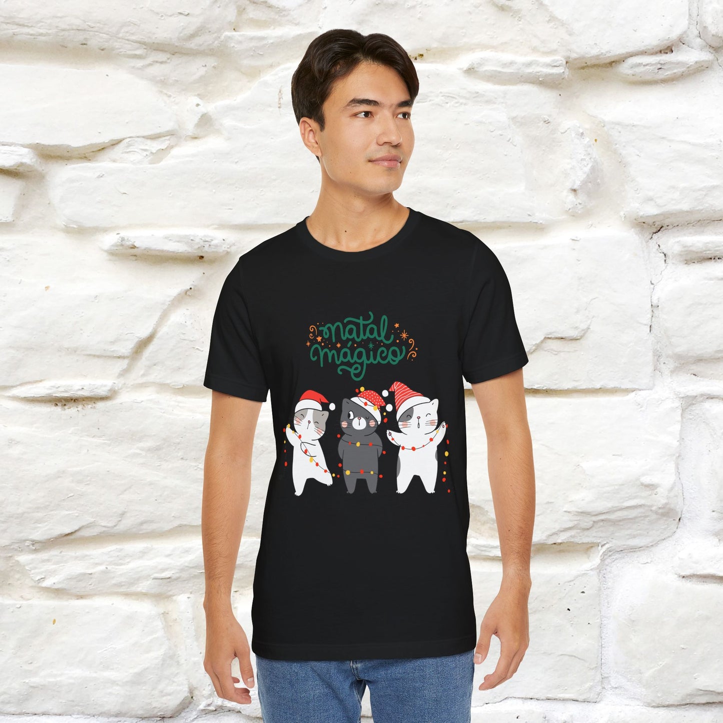 "Natal Magico" Cat T-shirt  |Nunu&Miao Studio - Nunu&Miao Studio