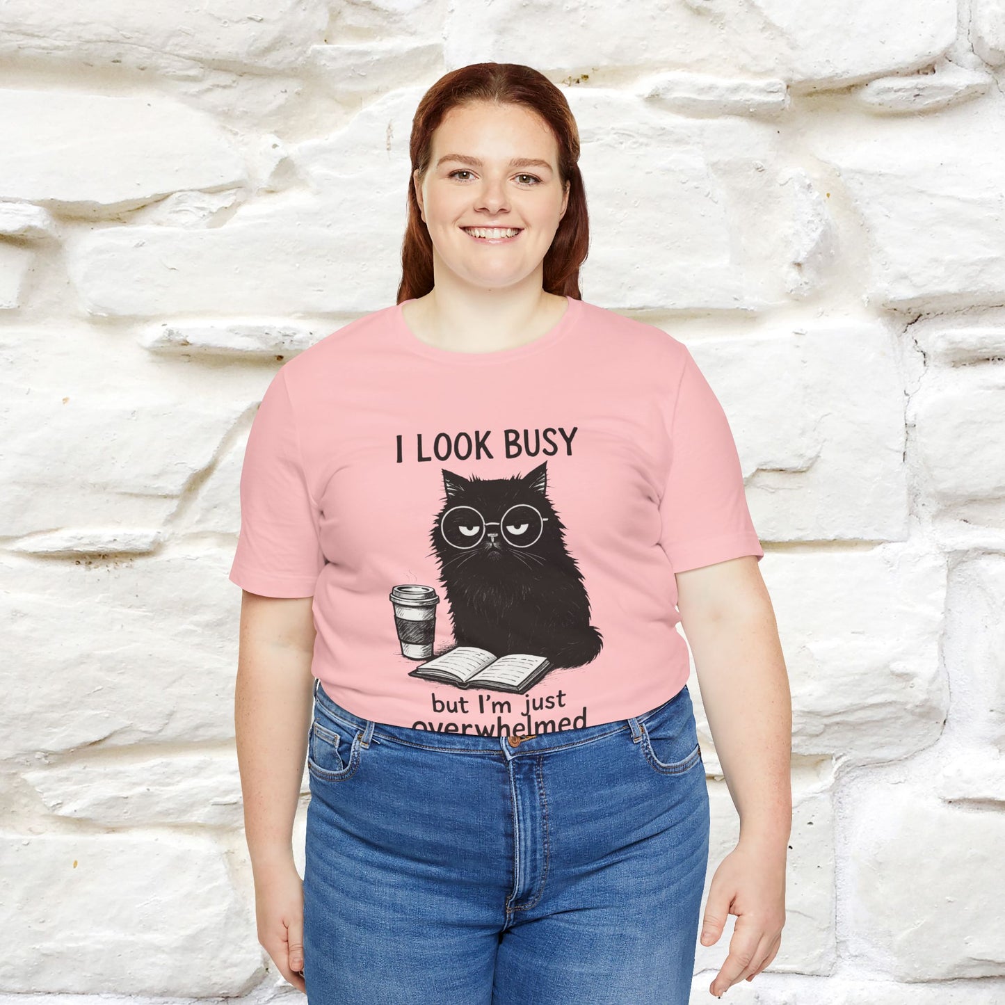"I Look Busy But I'm Just Overwhelmed" |Cat T-Shirt | Nunu&Miao Studio - Nunu&Miao Studio
