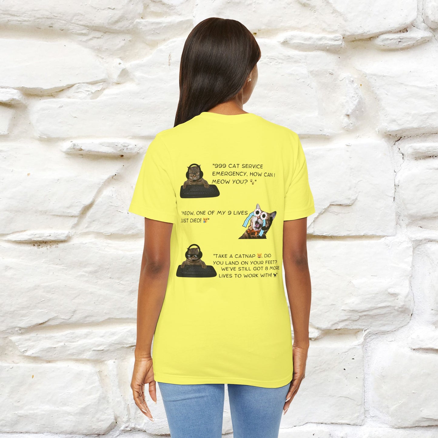 ''911 Emergency'' | Front & Back Design | Cat T-Shirt | Nunu&Miao Studio - Nunu&Miao Studio