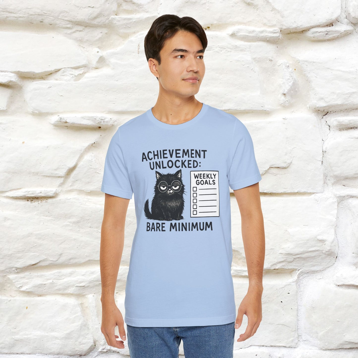 "Achievement Unlocked Bare Minimum." |Cat T-Shirt | Nunu&Miao Studio - Nunu&Miao Studio