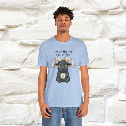"I Can Be a Real Devil Before My Coffe" Funny T-shirt |Nunu&Miao Studio - Nunu&Miao Studio