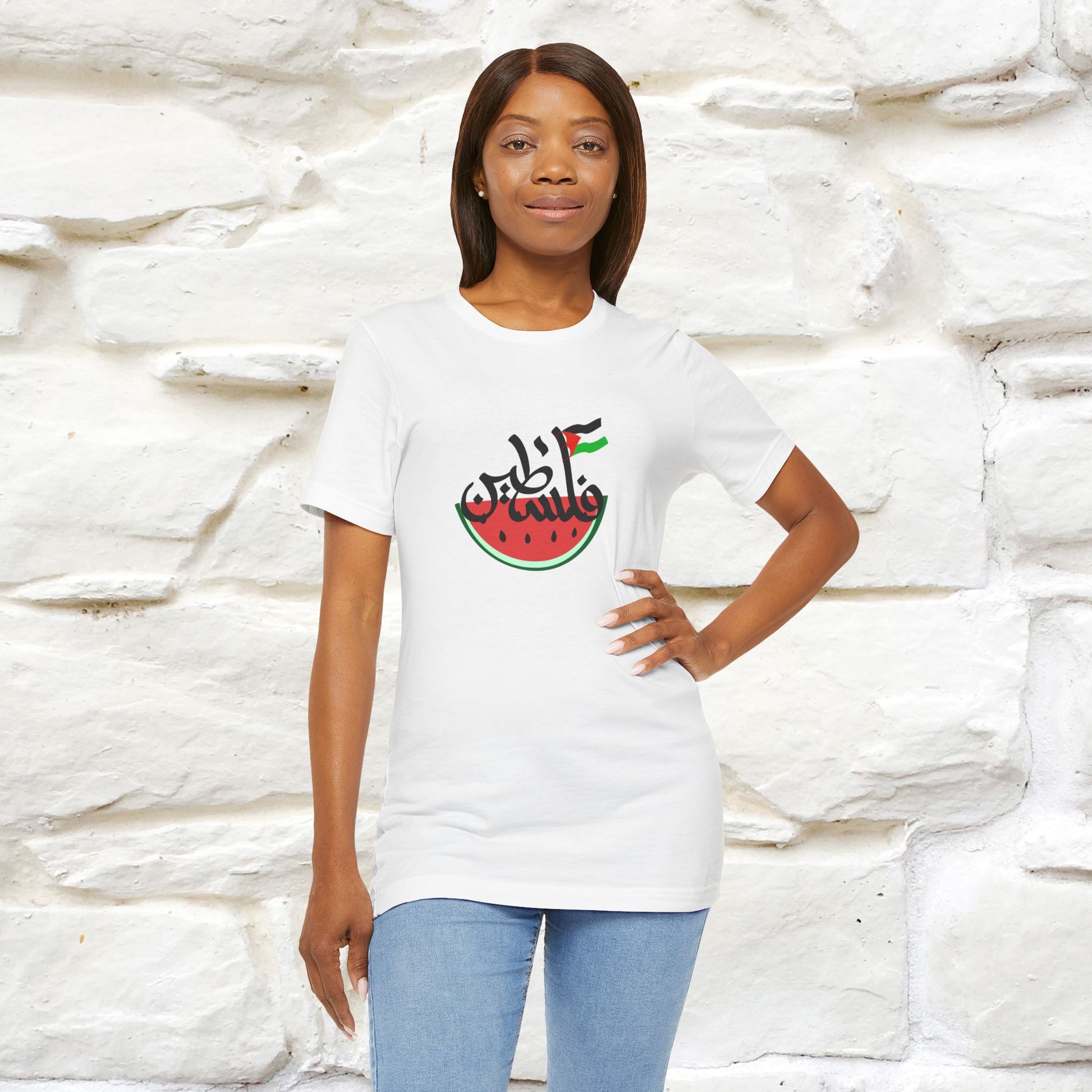 "I Stand With Palestine" Cat T-shirt | Front & Back Design |Nunu&Miao Studio - Nunu&Miao Studio