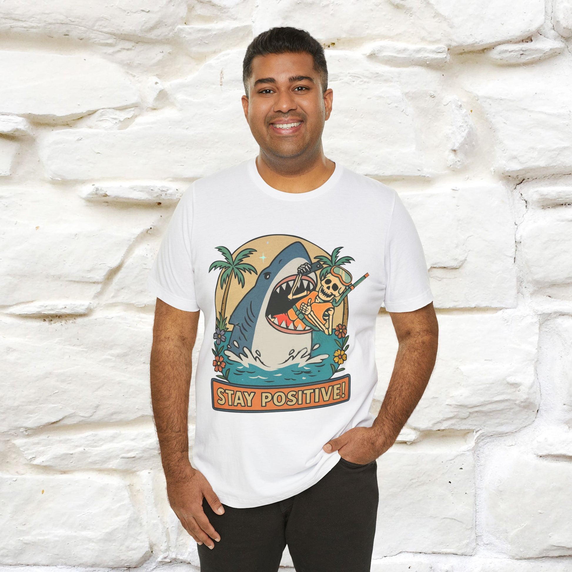 "Stay Positive" Funny T-shirt |Nunu&Miao Studio - Nunu&Miao Studio