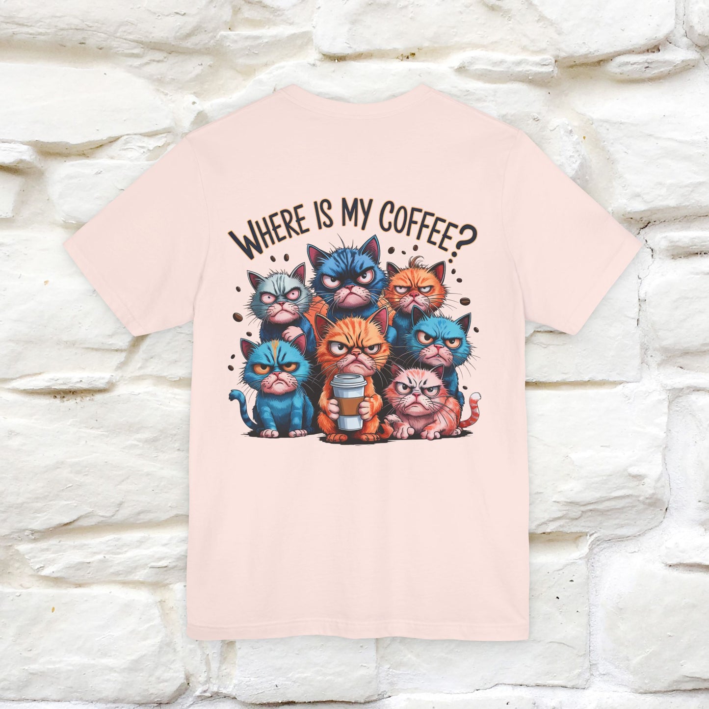 "Where Is My Coffe?" Cat T-Shirt | Front & Back Design | Nunu&Miao Studio