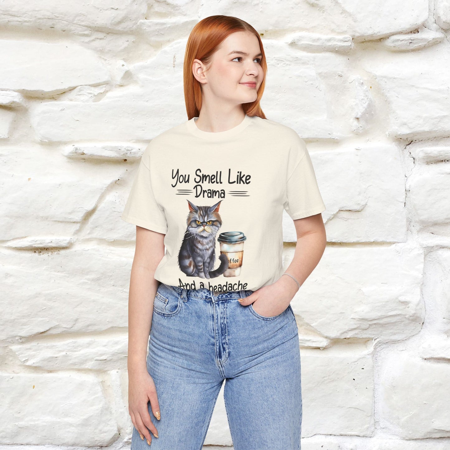 ''You Smell Like Drama and a Headache" Cat T-Shirt | Nunu&Miao Studio - Nunu&Miao Studio