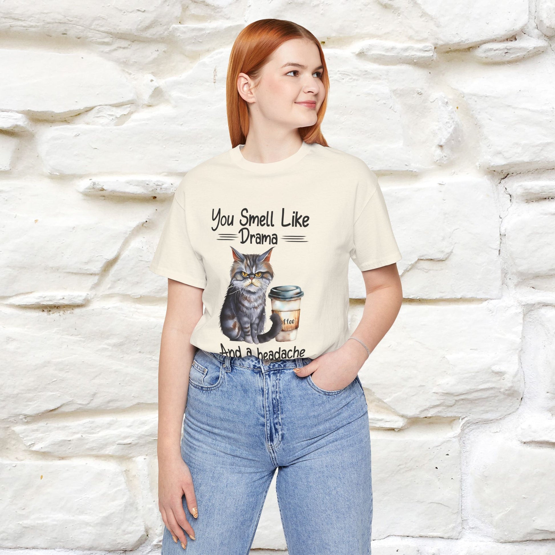 ''You Smell Like Drama and a Headache" Cat T-Shirt | Nunu&Miao Studio - Nunu&Miao Studio