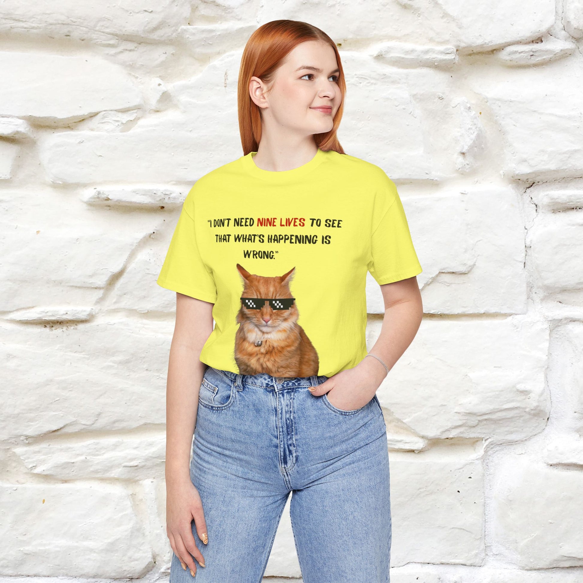 "“I don’t need nine lives....” " Cat T-shirt | Front & Back Design |Nunu&Miao Studio - Nunu&Miao Studio