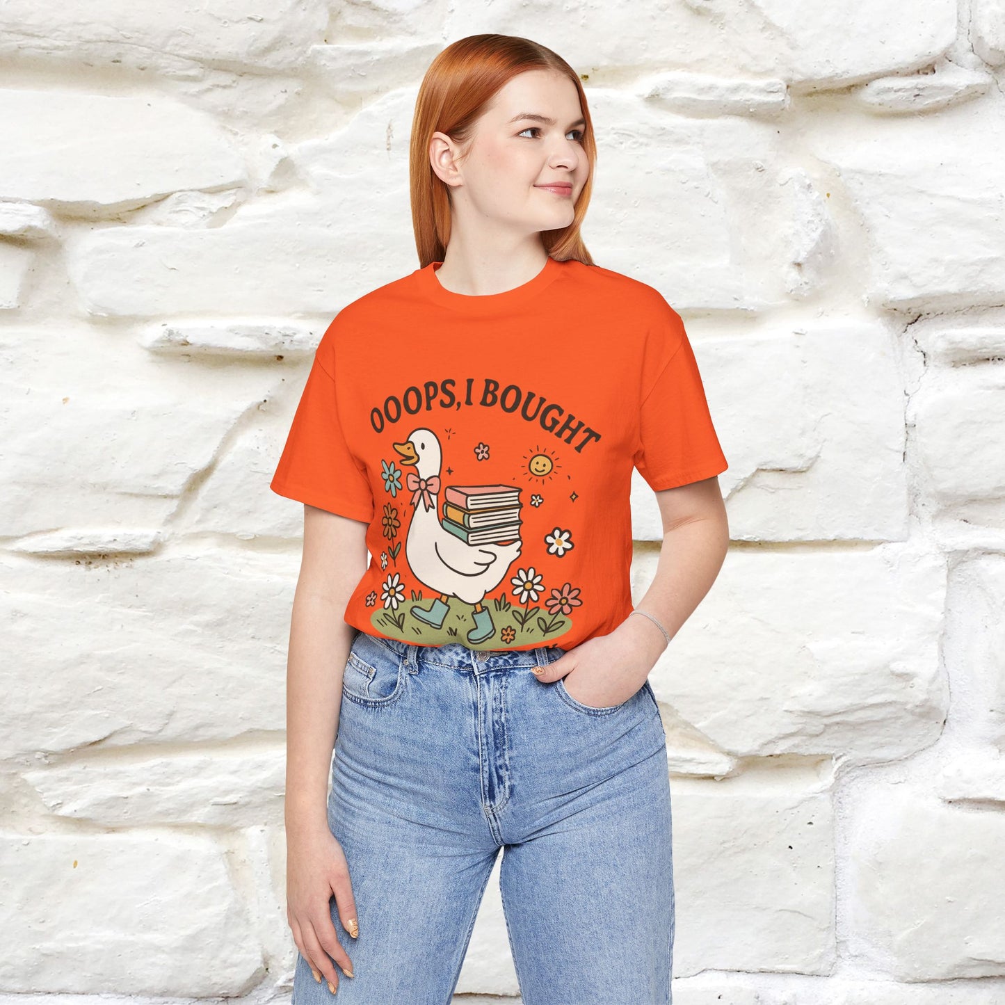 "Oooops I Bought Another Book" Funny Goose T-shirt |Nunu&Miao Studio - Nunu&Miao Studio