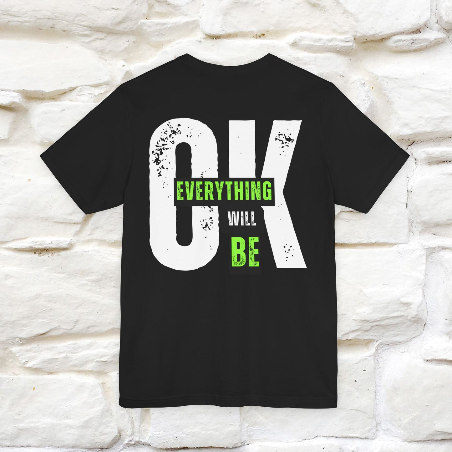 ''Everything Will Be Ok '' Cat T-Shirt Front and Back Design | Nunu&Miao Studio - Nunu&Miao Studio