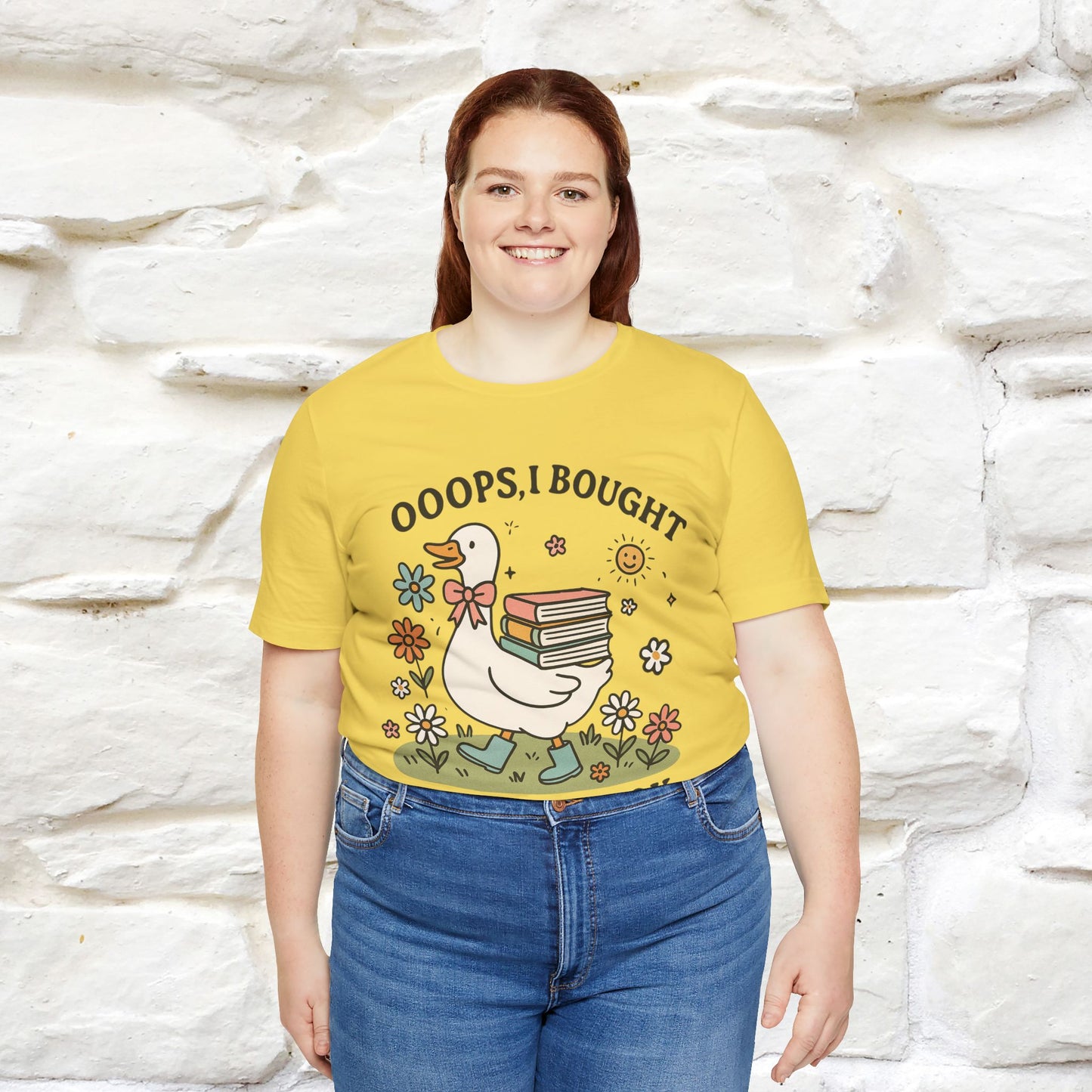 "Oooops I Bought Another Book" Funny Goose T-shirt |Nunu&Miao Studio - Nunu&Miao Studio