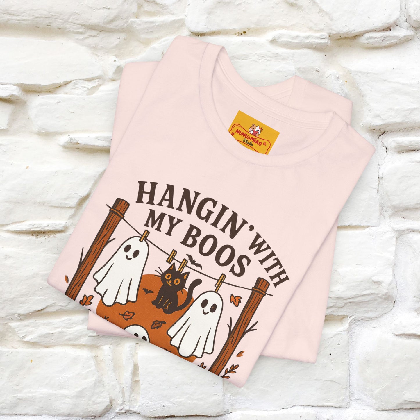 "Hanging With My Boos" Halloween Cat T-shirt |Nunu&Miao Studio - Nunu&Miao Studio