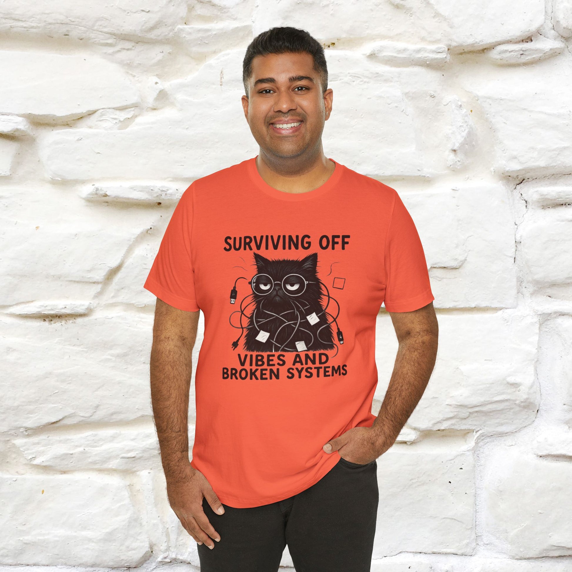 "Surviving Off...Vibes And Broken .. " |Cat T-Shirt | Nunu&Miao Studio - Nunu&Miao Studio