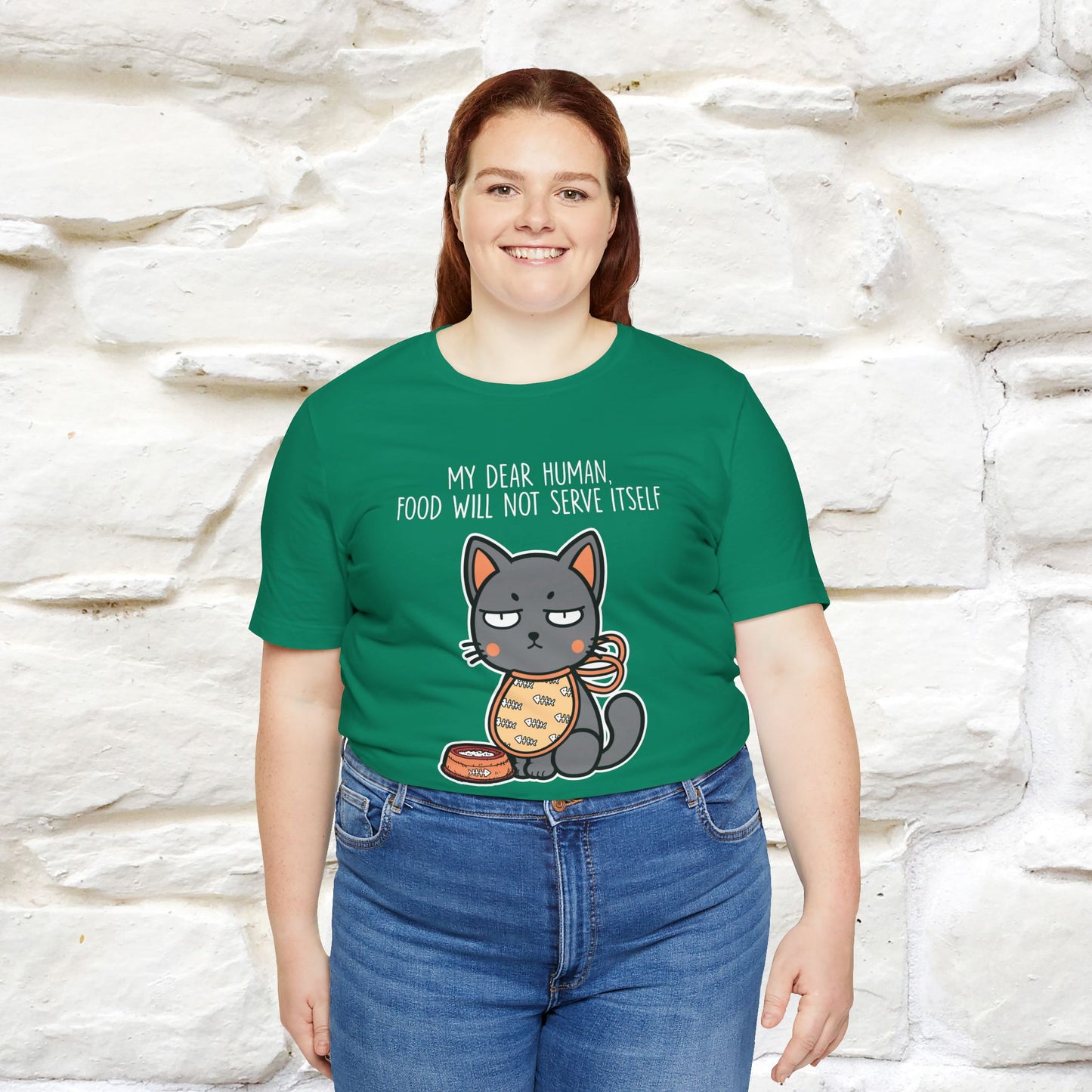 "Dear Human, Food Will Not Serve Itself" |Cat T-Shirt | Nunu&Miao Studio - Nunu&Miao Studio