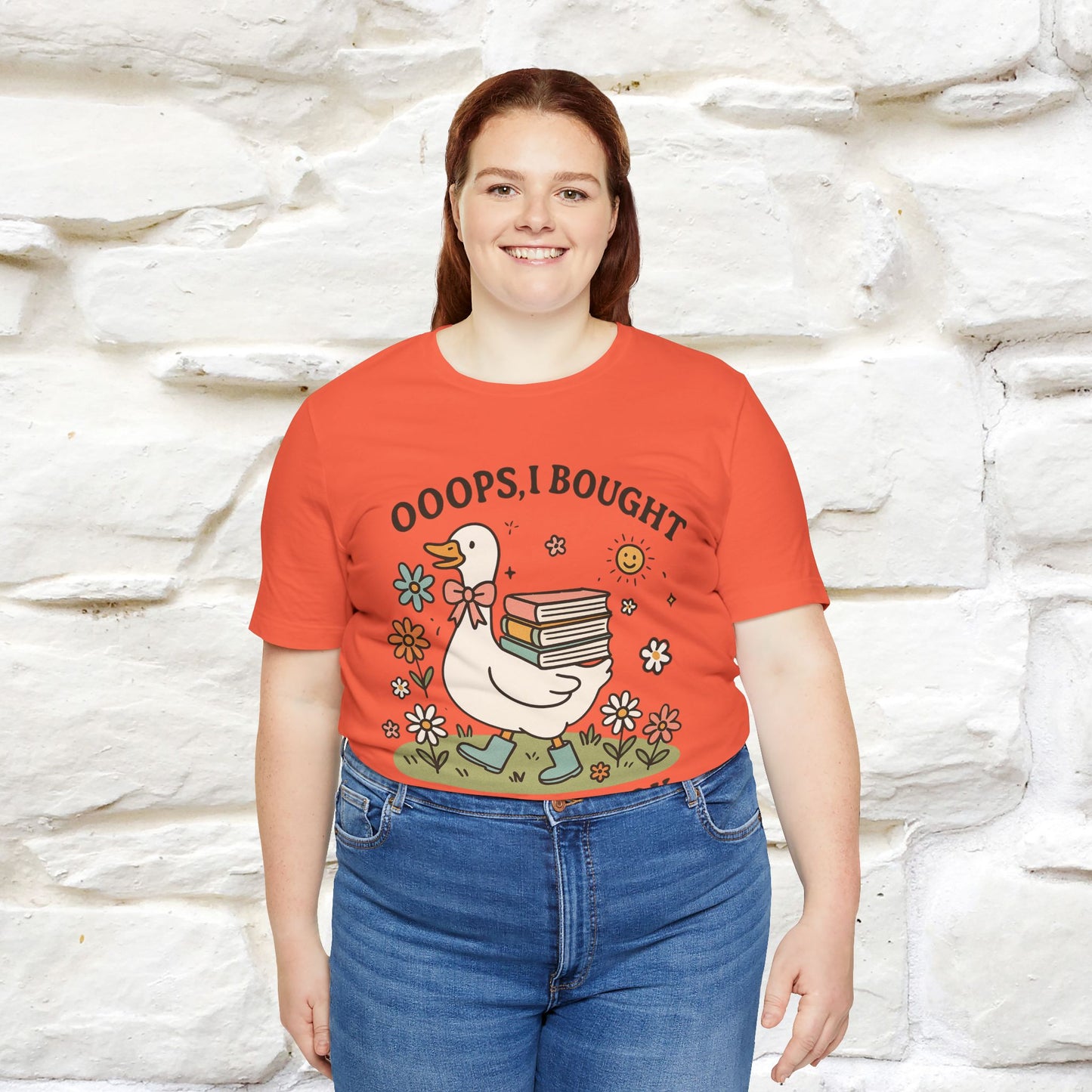 "Oooops I Bought Another Book" Funny Goose T-shirt |Nunu&Miao Studio - Nunu&Miao Studio