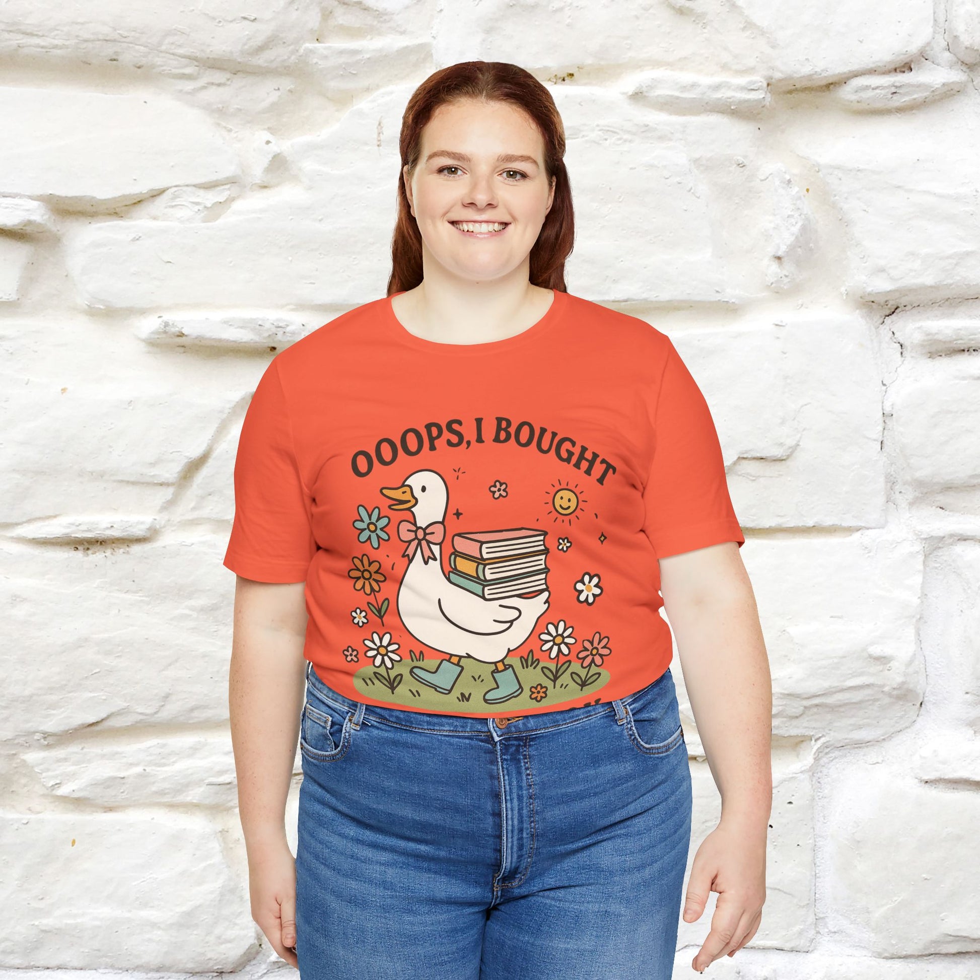 "Oooops I Bought Another Book" Funny Goose T-shirt |Nunu&Miao Studio - Nunu&Miao Studio