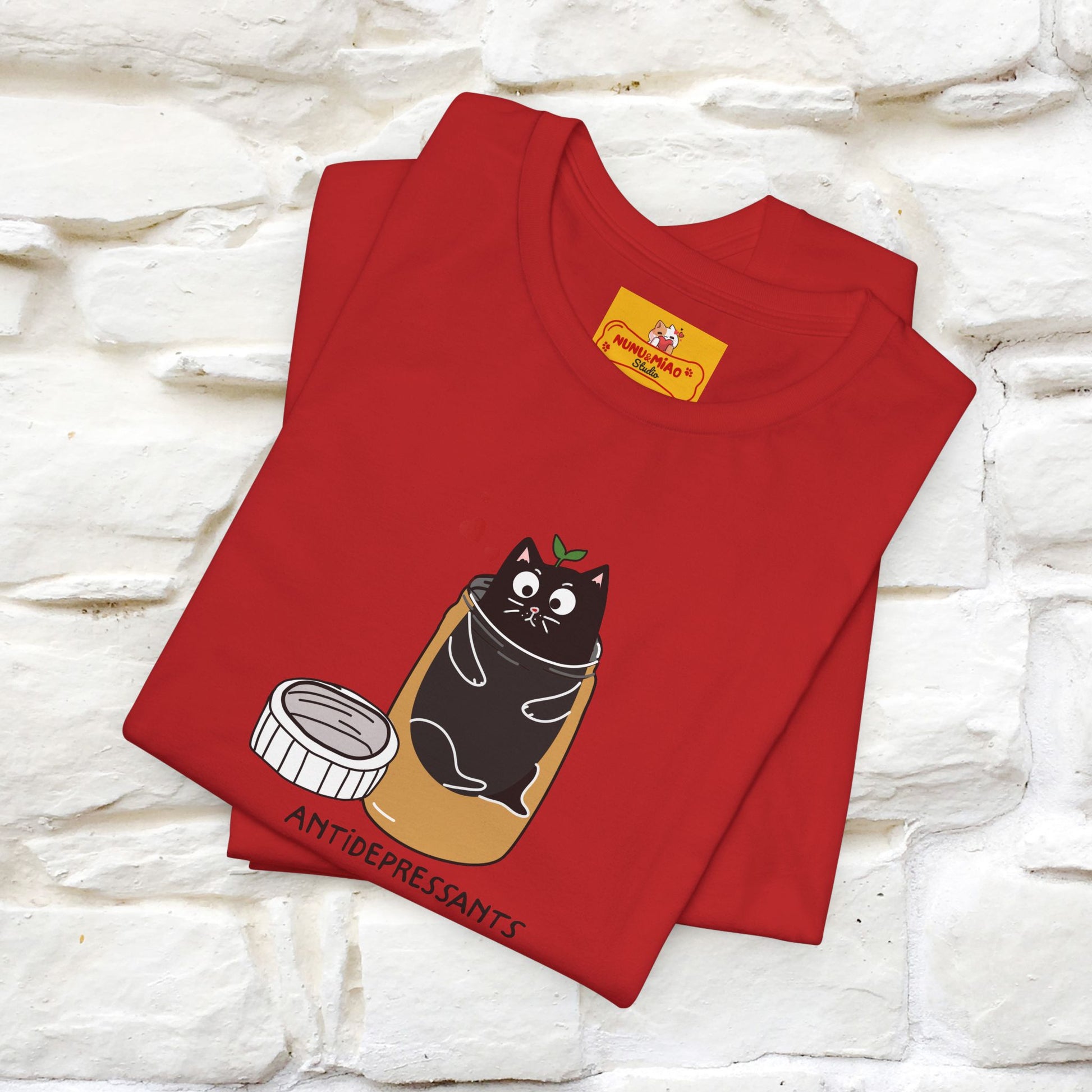 "Antidepressants" Cat T-Shirt | Front & Back Design | Nunu&Miao Studio - Nunu&Miao Studio