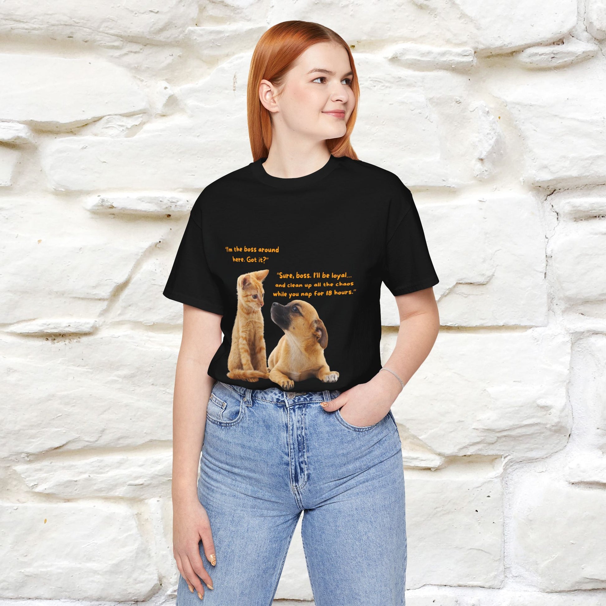 ''I am The Boss Here'' Funny Cat T-shirt for Men and Women  100% Cotton* - Nunu&Miao Studio