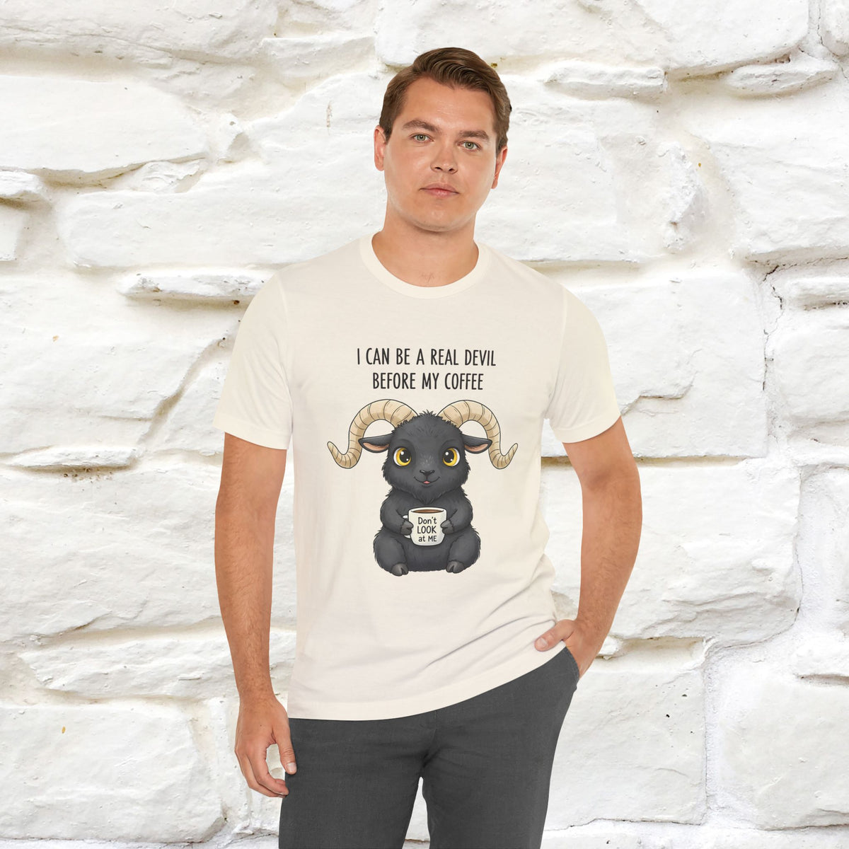 "I Can Be a Real Devil Before My Coffe" Funny T-shirt |Nunu&Miao Studio