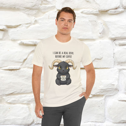 "I Can Be a Real Devil Before My Coffe" Funny T-shirt |Nunu&Miao Studio