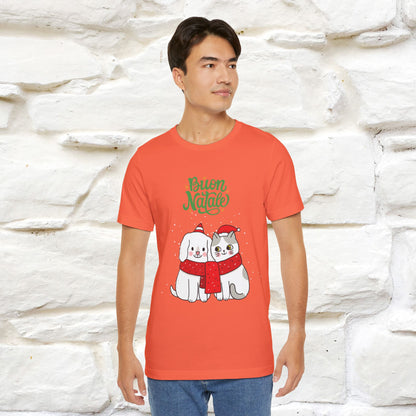 ''Buon Natale Cat and Dog'' Christmas T-shirt  | Nunu&Miao Studio - Nunu&Miao Studio