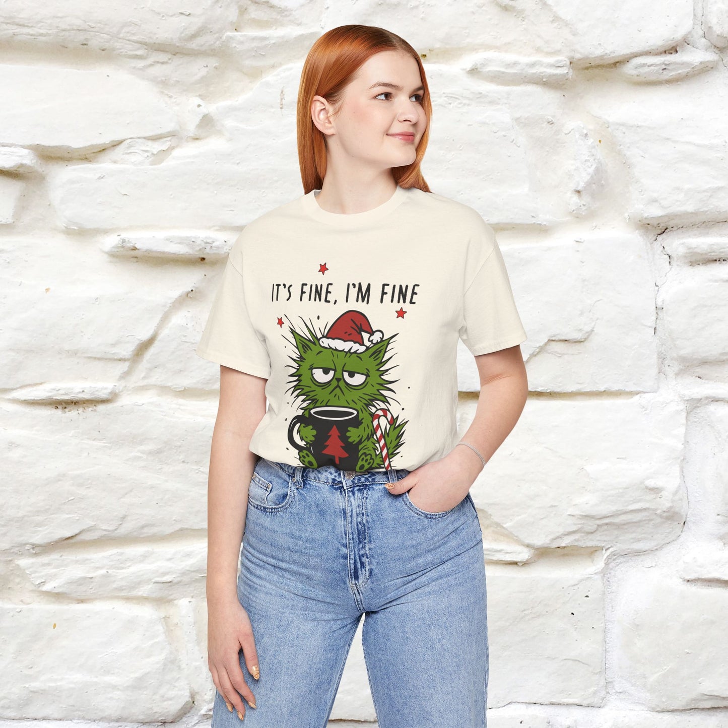 "It's Fine, I'm Fine  ...." |Funny Cat  T-Shirt | Nunu&Miao Studio