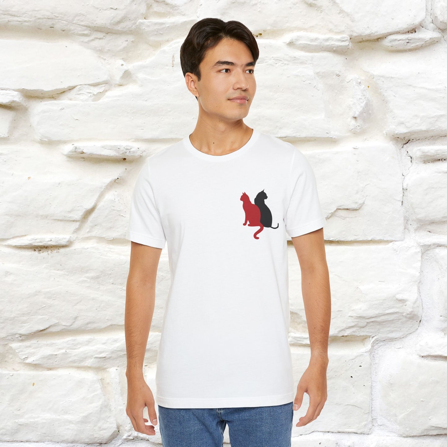 ''Modern Shapes'' Cat T-Shirt Front and Back Design | Nunu&Miao Studio - Nunu&Miao Studio
