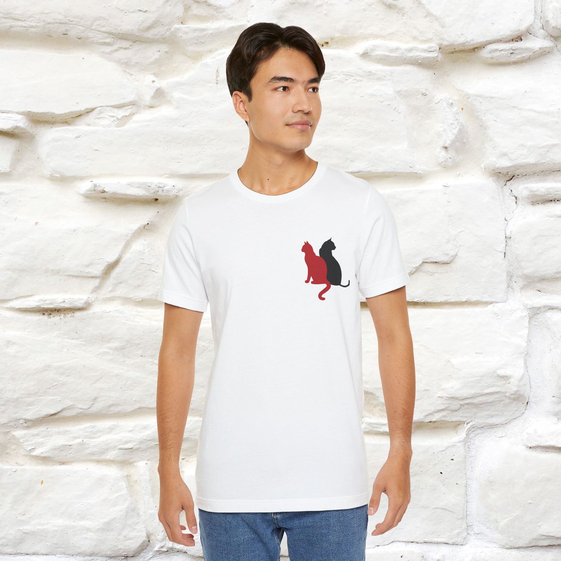 ''Modern Shapes'' Cat T-Shirt Front and Back Design | Nunu&Miao Studio - Nunu&Miao Studio