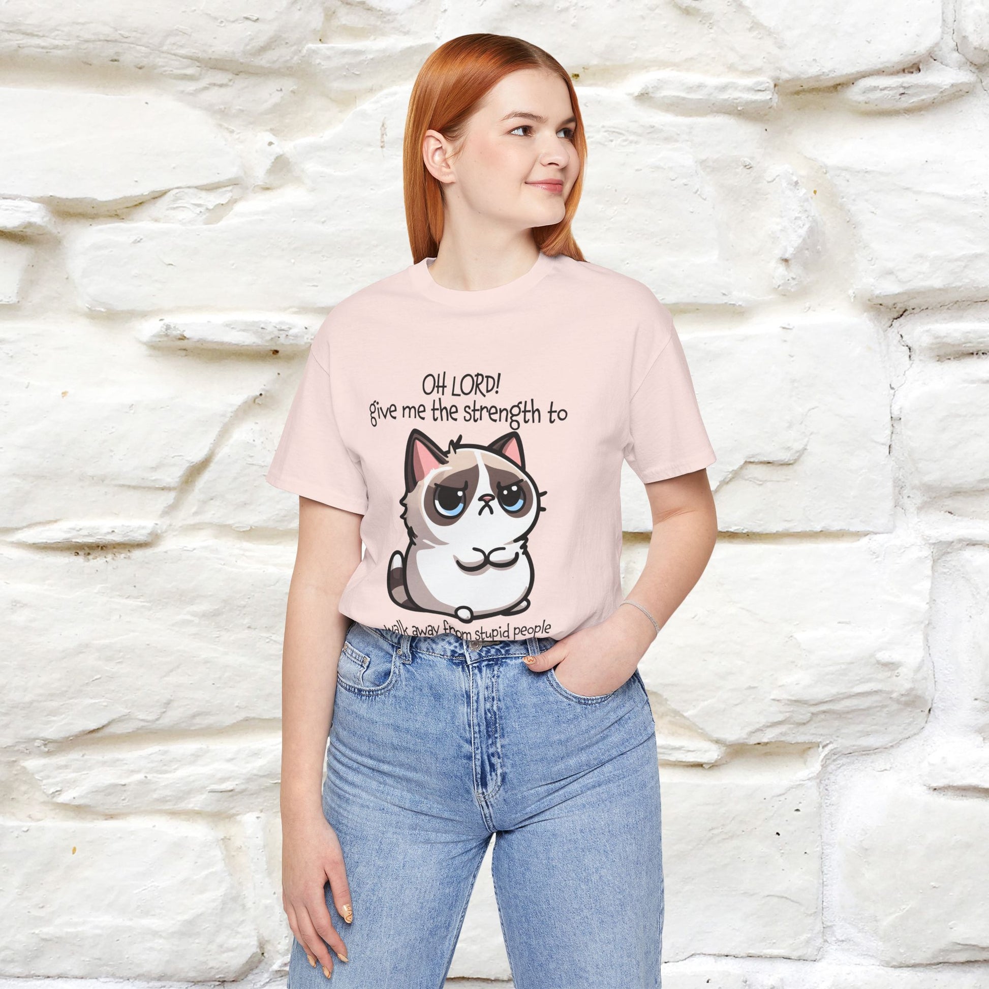 ''Oh Lord! Give Me Strength to ...'' Cat T-Shirt |  | Nunu&Miao Studio - Nunu&Miao Studio