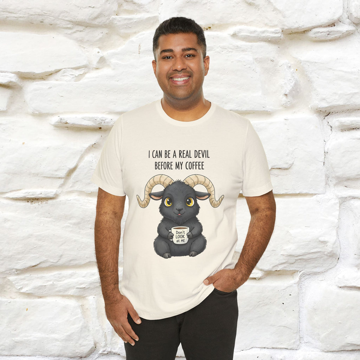 "I Can Be a Real Devil Before My Coffe" Funny T-shirt |Nunu&Miao Studio