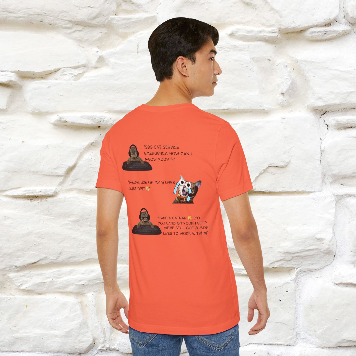 ''911 Emergency'' | Front & Back Design | Cat T-Shirt | Nunu&Miao Studio - Nunu&Miao Studio