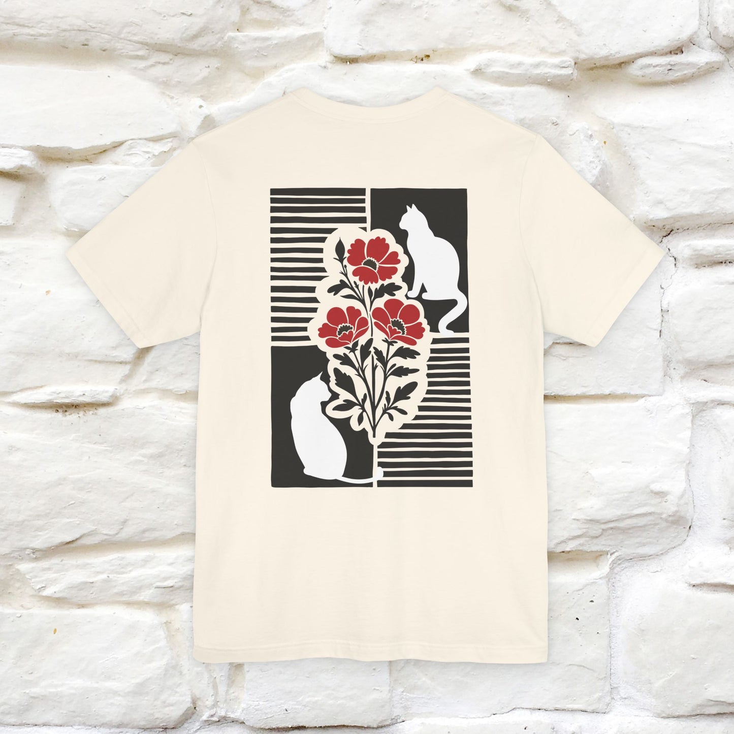 ''Modern Shapes'' Cat T-Shirt Front and Back Design | Nunu&Miao Studio - Nunu&Miao Studio