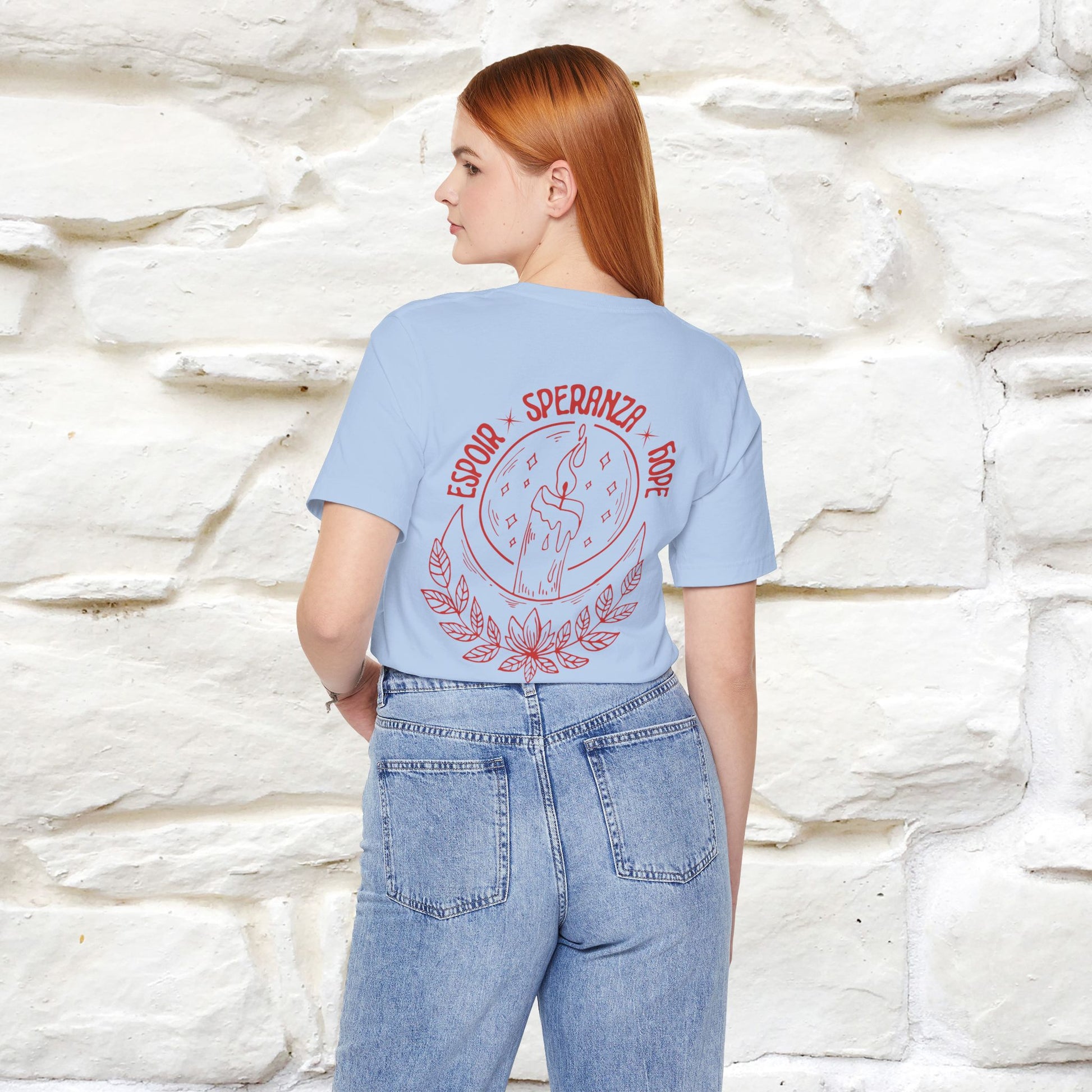 "Espoir Speranza Hope'' Cat T-Shirt Front and Back Design | Nunu&Miao Studio - Nunu&Miao Studio