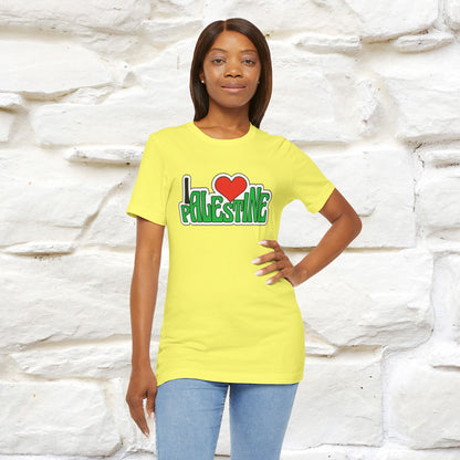 "I Love Palestine" Cat T-shirt | Front & Back Design |Nunu&Miao Studio - Nunu&Miao Studio
