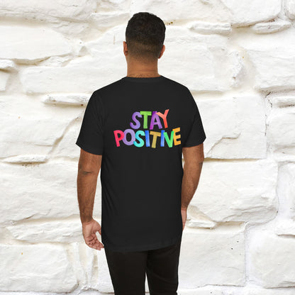 "Stay Positive'' Cat T-Shirt | Front & Back Design | Nunu&Miao Studio - Nunu&Miao Studio