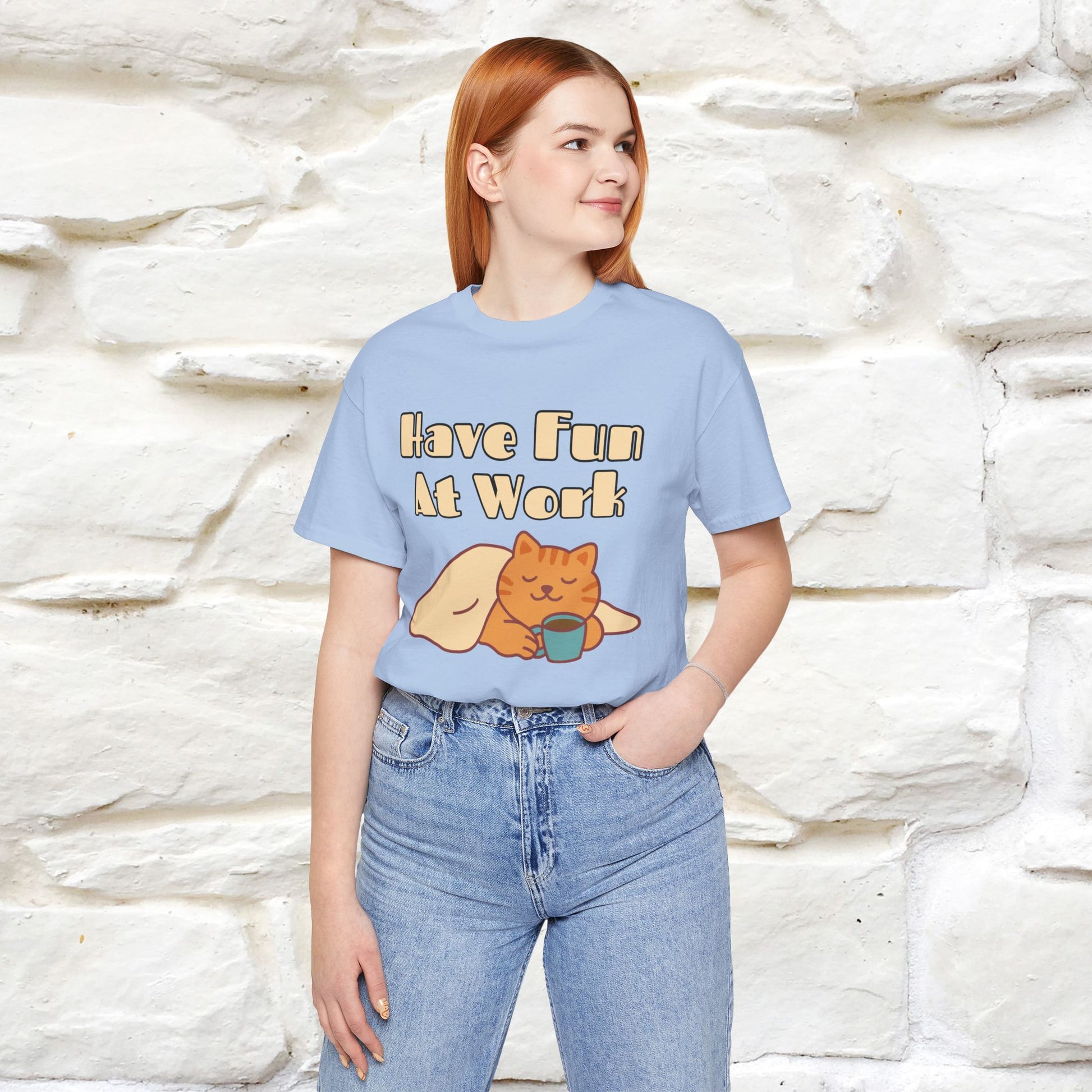 "Have Fun At Work" Cat T-shirt |Nunu&Miao Studio - Nunu&Miao Studio