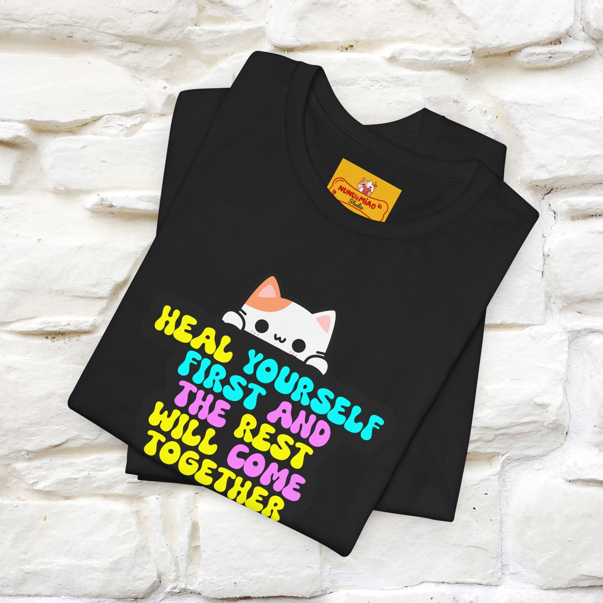 "Heal Yourself First And The Rest.." Cat T-shirt| Nunu&Miao Studio - Nunu&Miao Studio