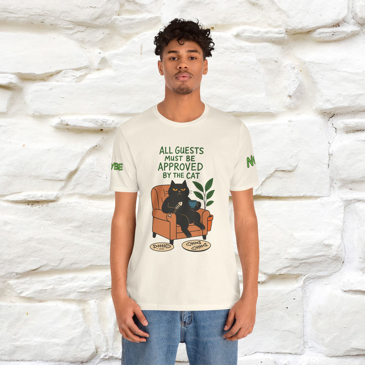 "All Guest Must Be Approved By The Cat - NO,MAYBE" Cat T-shirt |Nunu&Miao Studio